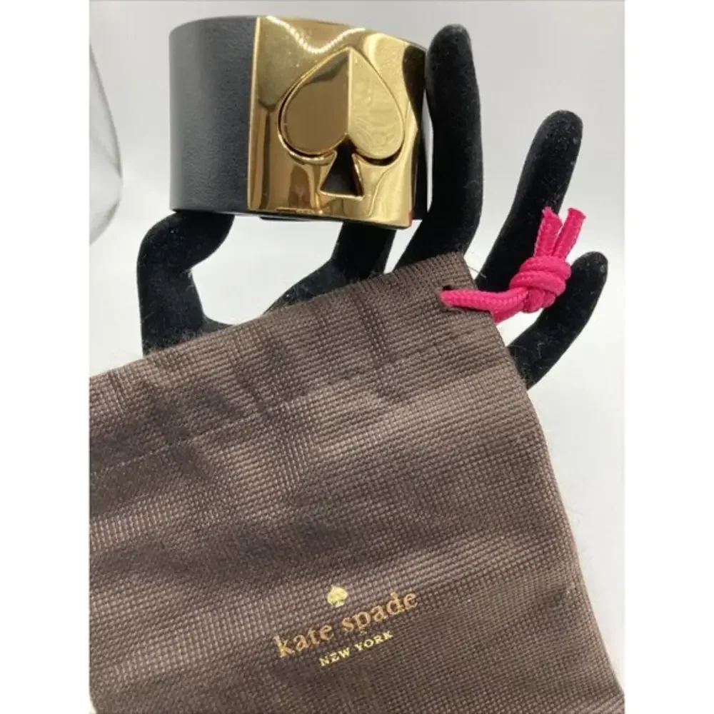 Kate Spade Logo Twist‎ Lock Heart Leather Bracelet Brown Gold gift bag 8